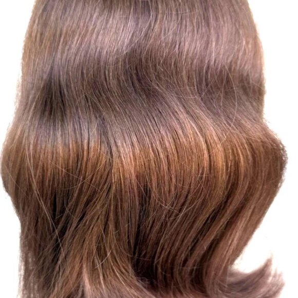 Vintage 100% Human Hair Fall from the 1970's -#32 Med Dark Brown  NEW with tags - Picture 5 of 10